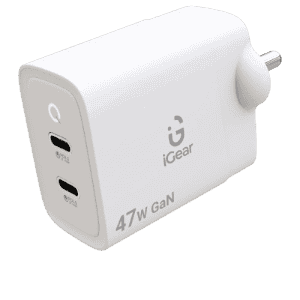 iGear Wall Charger | 47 W GaN | 3 A | White