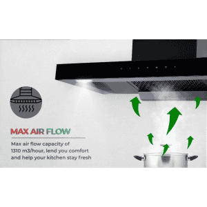 Elica  FL 900 SPT HAC MS NERO Auto Clean Wall Mounted Chimney | Black