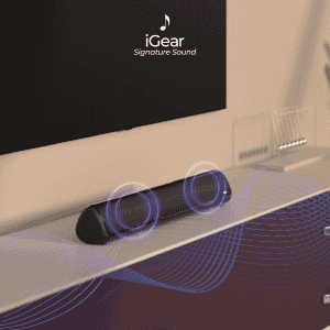 iGear immerse Bluetooth soundbar |  20 W | 2.0 Channel | Inbuilt SubWoofer | Black
