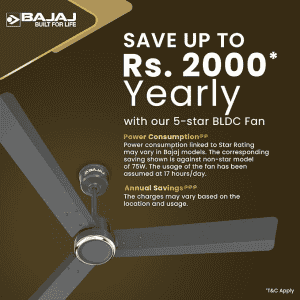 Bajaj Classico Sleek Plus Ceiling Fans | 1200mm | BLDC |  Coal Grey