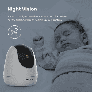 Tenda CP3 Security Pan/Tilt Smart Camera | 360° All-Round Vision | 1080P HD Wireless | White