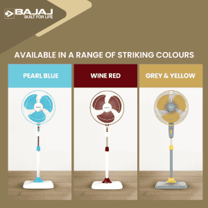 Bajaj Rapido Pedestal Fan | 400 mm | Pearl Blue | 251274