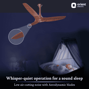 Orient Aeroquiet Silent Ceiling Fan | 1230mm | Wooden Finish
