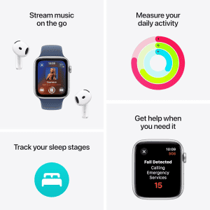 Apple Watch SE | GPS | 40mm | M/L | Midnight Aluminium Case with Midnight Sport Band | MXE93HN/A