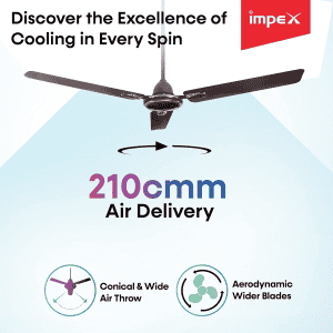 Impex Aero Blaze 3 Blade Ceiling Fan | 1200 mm | Brown