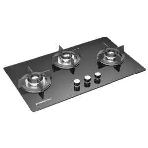 Pureflames Glasstop Automatic Hob 777N | 3 Burner | Black