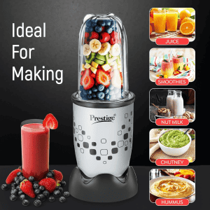 Prestige NutriMix 2.0 Mixer Grinder | 350W | 2 Multipurpose Jars | Black & Grey