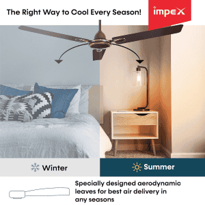 Impex Aero Blaze 3 Blade Ceiling Fan | 1200 mm | Brown