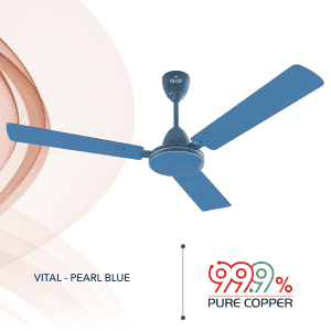 Polycab Vital Ceiling Fan | 1200 mm | Pearl Blue