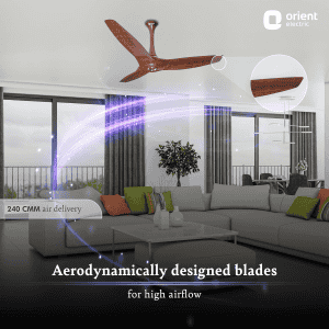 Orient Aeroquiet Silent Ceiling Fan | 1230mm | Wooden Finish