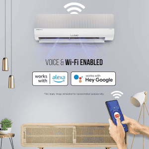 Lloyd Stylus 6 in 1 Convertible 1.5 Ton Inverter Split Smart AC | 3 Star | White and Grey | GLS18V3KOGSY