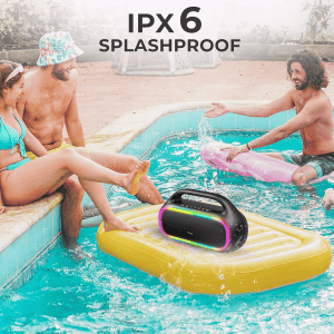 iGear Grape Portable Wireless Speaker with Wireless Rechargeable Mic | 70W | TWS Mode | Black