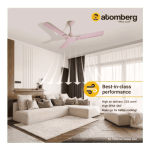 Atomberg Erica BLDC Motor Ceiling Fan | 1200 mm | with Remote | Lotus Pink
