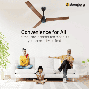 Atomberg Renesa Smart BLDC Ceiling Fan | Remote Control & LED Indicators | 1200 mm | 5 Star | Matt Brown & Black