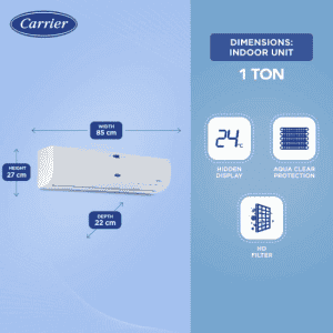 Carrier 12K Durawhite Pro+ Exi Inverter Split AC | 1 Ton | 3 Star | 6 in 1 Convertible AC | White