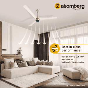 Atomberg Renesa + Ceiling Fan | 1200 mm | BLDC Ceiling Fan with Remote Control & LED Indicators | Metallic Gold