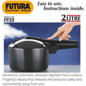 Hawkins Futura Inner Lid Pressure Cooker | 2 L | Hard Anodized | FP20