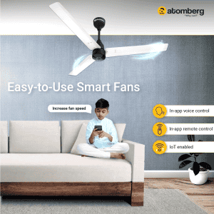 Atomberg Renesa Smart BLDC Ceiling Fan | Remote Control & LED Indicators | 1200 mm | 5 Star | White & Black