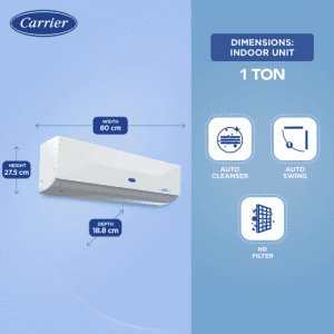 Carrier 1 Ton 3 Star Flexicool Inverter Split AC | Convertible 6 in 1 Cooling | Insta Cool & Smart Energy Display | White | Xcel Edge Exi