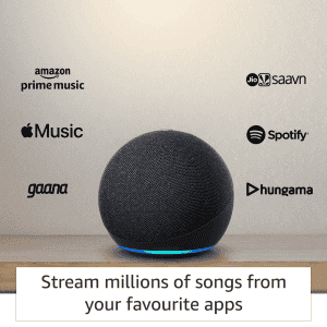 Echo Dot | Next generation smart speaker with improved bass and Alexa | Black