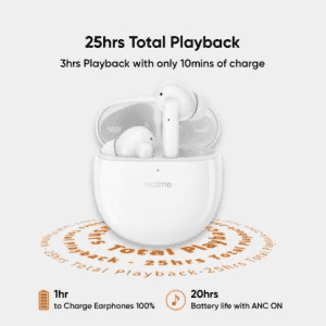 realme Buds Air Pro Active Noise Cancellation Enabled Bluetooth Headset | True Wireless | White