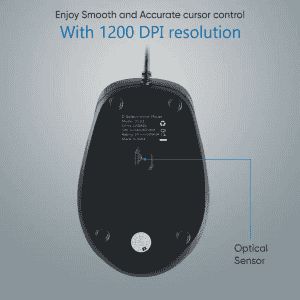 DSelect Dell Exclusive Wired Mouse | Black | DS111