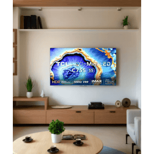 TCL 4K Ultra HD Smart QD Mini LED Google TV | 139 cm (55 inch) | Black | 55C755