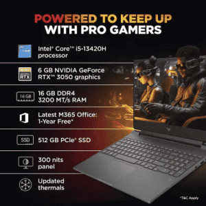 HP Victus Gaming Laptop | Intel Core i5 13th Gen 13420H | 16 GB | 512 GB SSD | 6 GB Graphics NVIDIA GeForce RTX 3050 | Mica Silver | 15-fa2700TX