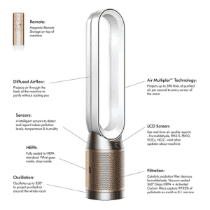 Dyson Purifier Cool Formaldehyde Air Purifier | White and Gold | TP09