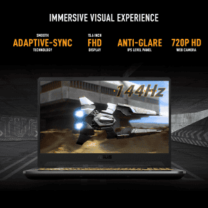 ASUS TUF A15 Gaming Laptop | AMD Ryzen 7 Octa Core 7435HS | 16 GB | 512 GB SSD | 4 GB Graphics NVIDIA GeForce RTX 2050 | Graphite Black | FA566NFR-HN259W