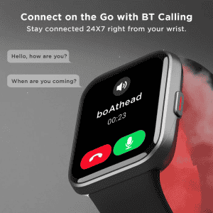 boAt Wave Connect Smartwatch | 4.64 cm (1.69 Inch) HD Display | Bluetooth Calling | Charcoal Black