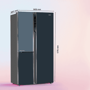 Haier Side by Side Refrigerator | 598L |  3-Star |  Expert Inverter | Grey Onyx Glass | HRT-683GOG-P