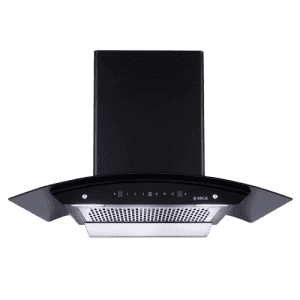 Elica WDFL 906 HAC LTW MS NERO Chimney | 1350 CMH | 90 cm | Auto Clean Curved Glass | Black