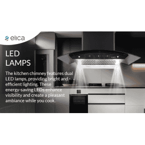 Elica WDFL 906 HAC LTW MS NERO Chimney | 1350 CMH | 90 cm | Auto Clean Curved Glass | Black