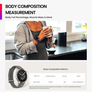 Amazfit Balance Smart Watch | 46mm | Dual-Band GPS | BT Calling | Black