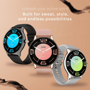 Noise NoiseFit Twist Go Smartwatch | Bluetooth Calling | Metallic Finish | 100 Sports Modes | Jet Black