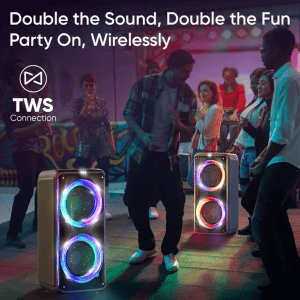 iGear X-Bass 60 Portable Bluetooth Party Speaker | 60W | Wireless Mic for Karaoke | Black