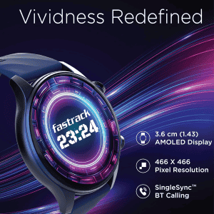 Fastrack Vivid Pro Smart Watch | Functional Crown | Black