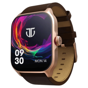 Titan Zeal Smartwatch | AMOLED | BT Calling | Brown Leather Strap