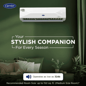 Carrier 12K XCEL Lumo FXI Alpha Hybridget Air Conditioner | 1 Ton | 3 Star | White