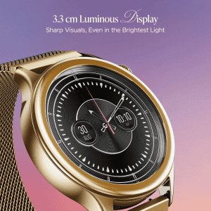 boAt Enigma Daze Smartwatch | Functional Crown, SOS with Location Tracking, Watch Face Studio | Metallic Gold