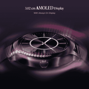 boAt enigma Gem Smartwatch | AMOLED Display | Single Chip BT Calling | Metallic Black