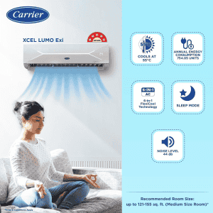 Carrier 18K XCEL LUMO EXI Air conditioner | 1.5 Ton | 5 Star | White