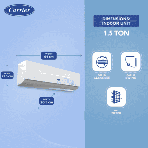 Carrier 18K XCEL LUMO EXI Air conditioner | 1.5 Ton | 5 Star | White