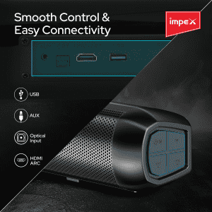 Impex Thunder Beat 3306 Soundbar with Subwoofer | 100W |  Bluetooth 5.3 | Wall Mountable | Black