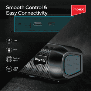 Impex Thunder Beat 3304 Soundbar with Subwoofer | 80W | Bluetooth 5.3 | Multiple Inputs | Black