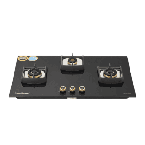 Pureflames NEXO 3 Brass Burner Hob | 90 cm | Black