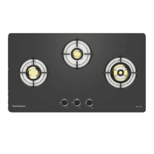 Pureflames Ray 70 Gas Hob | 3 Burners | Black
