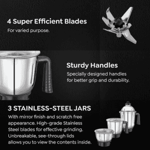 Prestige Prism Mixer Grinder | 750 Watts | 4 Jars