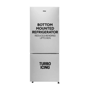 Haier Frost Free Double Door Refrigerator | 300 L | 2 Star | Brushline Silver | HRB-3502BS-P